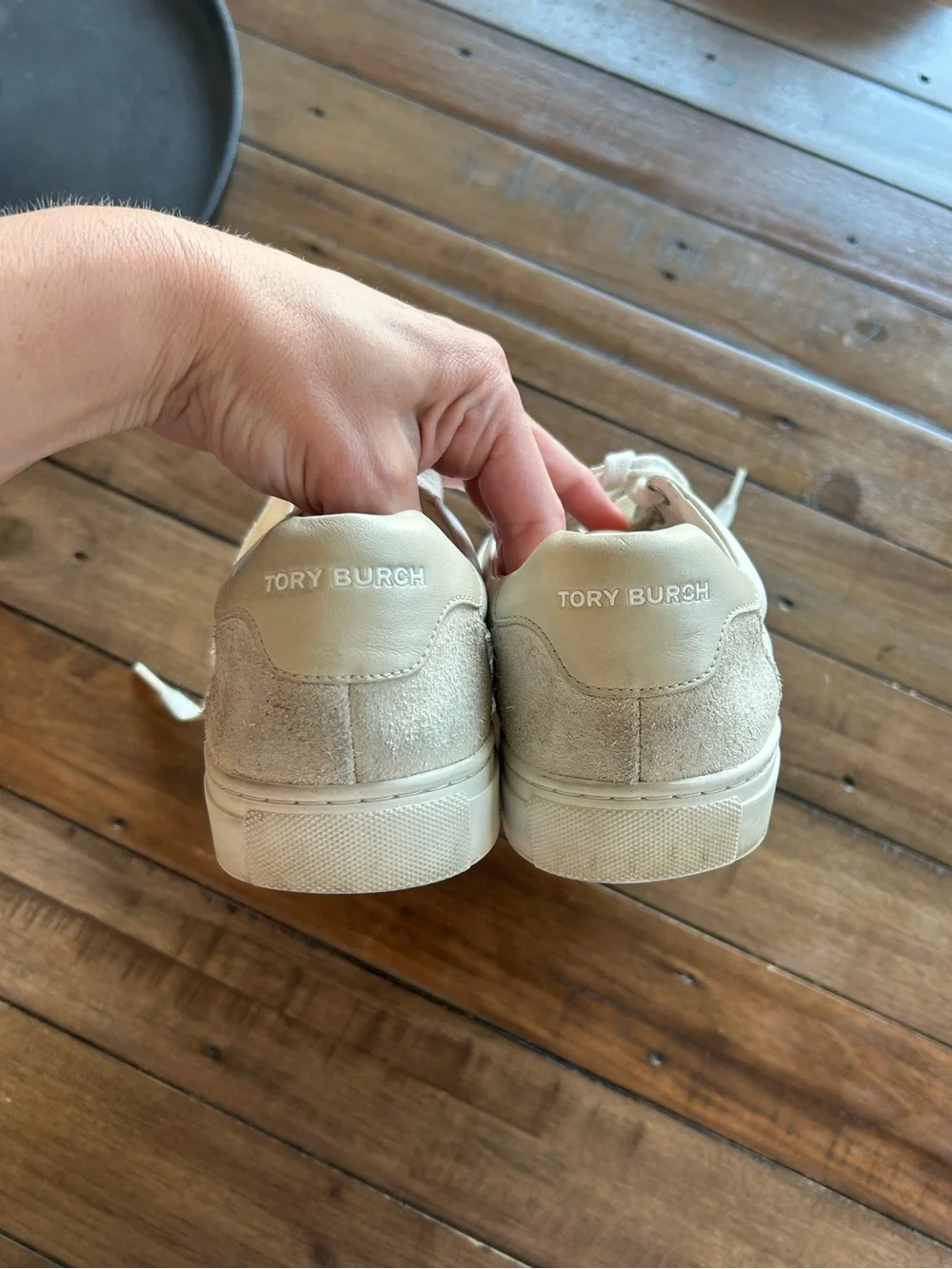 Tory Burch Bari Nappa Colorblock White Sneakers 9.5